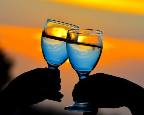 オレンジ＆水色