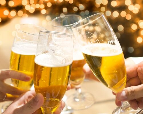 ビールで乾杯